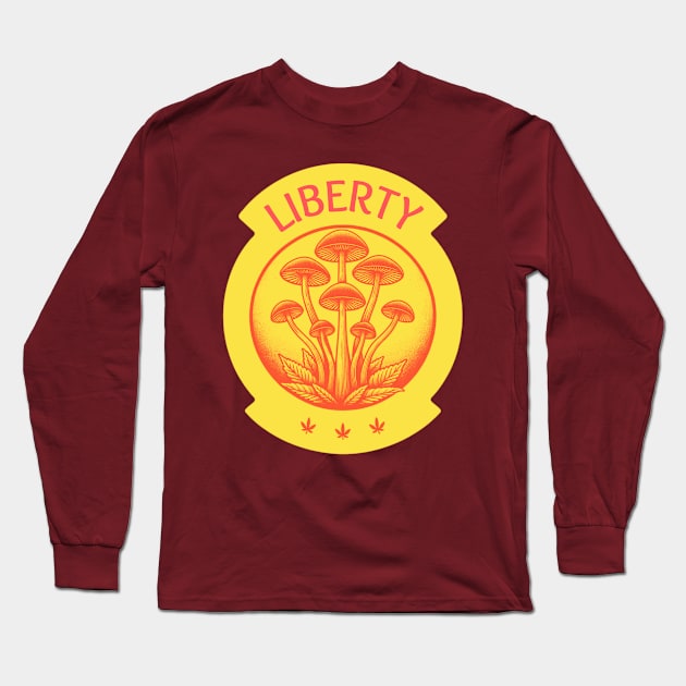 Liberty Caps - Magic Mushrooms Long Sleeve T-Shirt by Something Clever